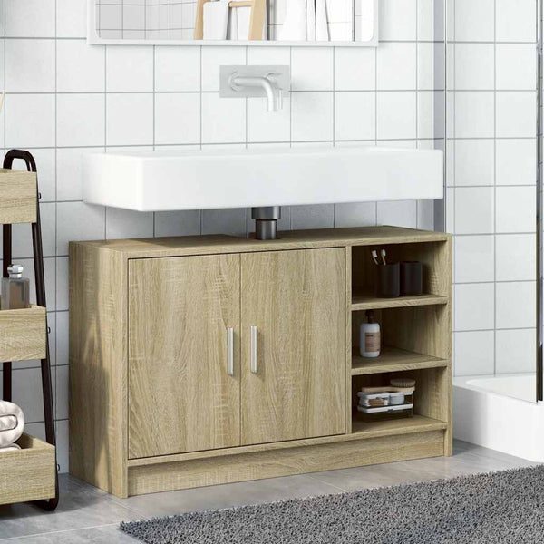 Waschbeckenunterschrank Sonoma-Eiche 90 cm