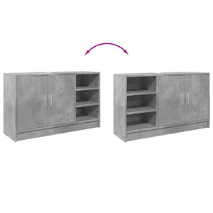 vidaXL Meuble sous lavabo gris béton 90x29x55 cm Bois d'ingénierie
