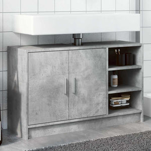 vidaXL Meuble sous lavabo gris béton 90x29x55 cm Bois d'ingénierie