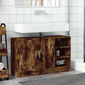 Waschbeckenunterschrank Räuchereiche 90 cm