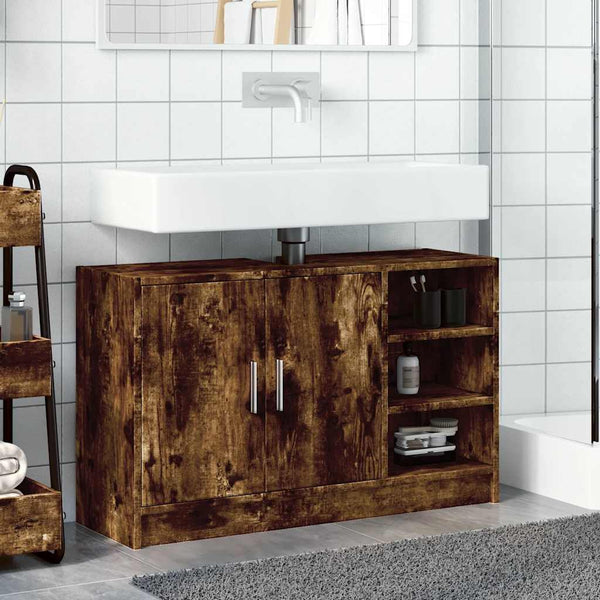 Waschbeckenunterschrank Räuchereiche 90 cm