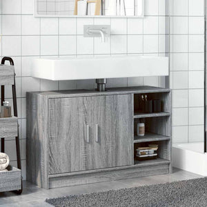 Waschbeckenunterschrank Grau Sonoma 90 cm
