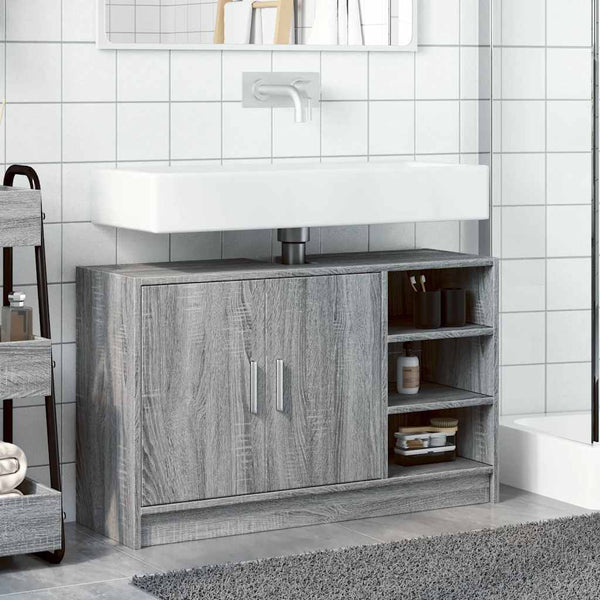 Waschbeckenunterschrank Grau Sonoma 90 cm