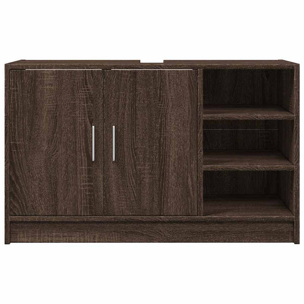 Waschbeckenunterschrank Braun Eiche 90 cm