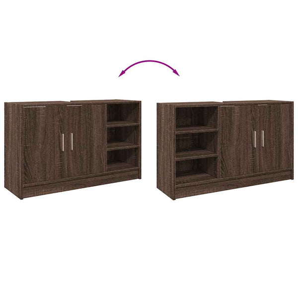 Waschbeckenunterschrank Braun Eiche 90 cm