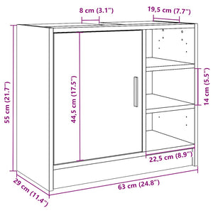 Waschbeckenunterschrank Weiß 63 cm