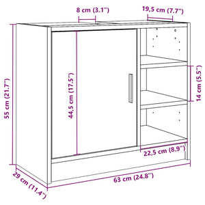Waschbeckenunterschrank Sonoma-Eiche 63cm