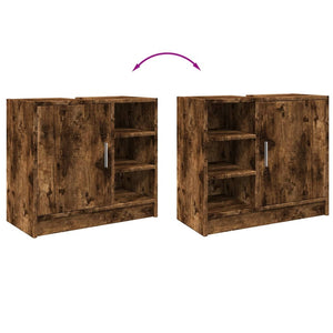Waschbeckenschrank Räuchereiche 63 cm