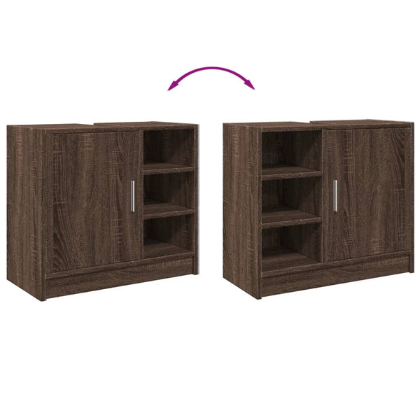 Waschbeckenschrank Braun Eichenoptik 63 cm