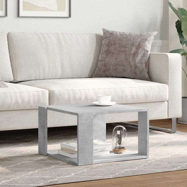 vidaXL Table basse gris béton 51,5x51,5x30 cm bois d'ingénierie