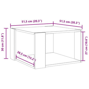 vidaXL Table basse gris béton 51,5x51,5x30 cm bois d'ingénierie