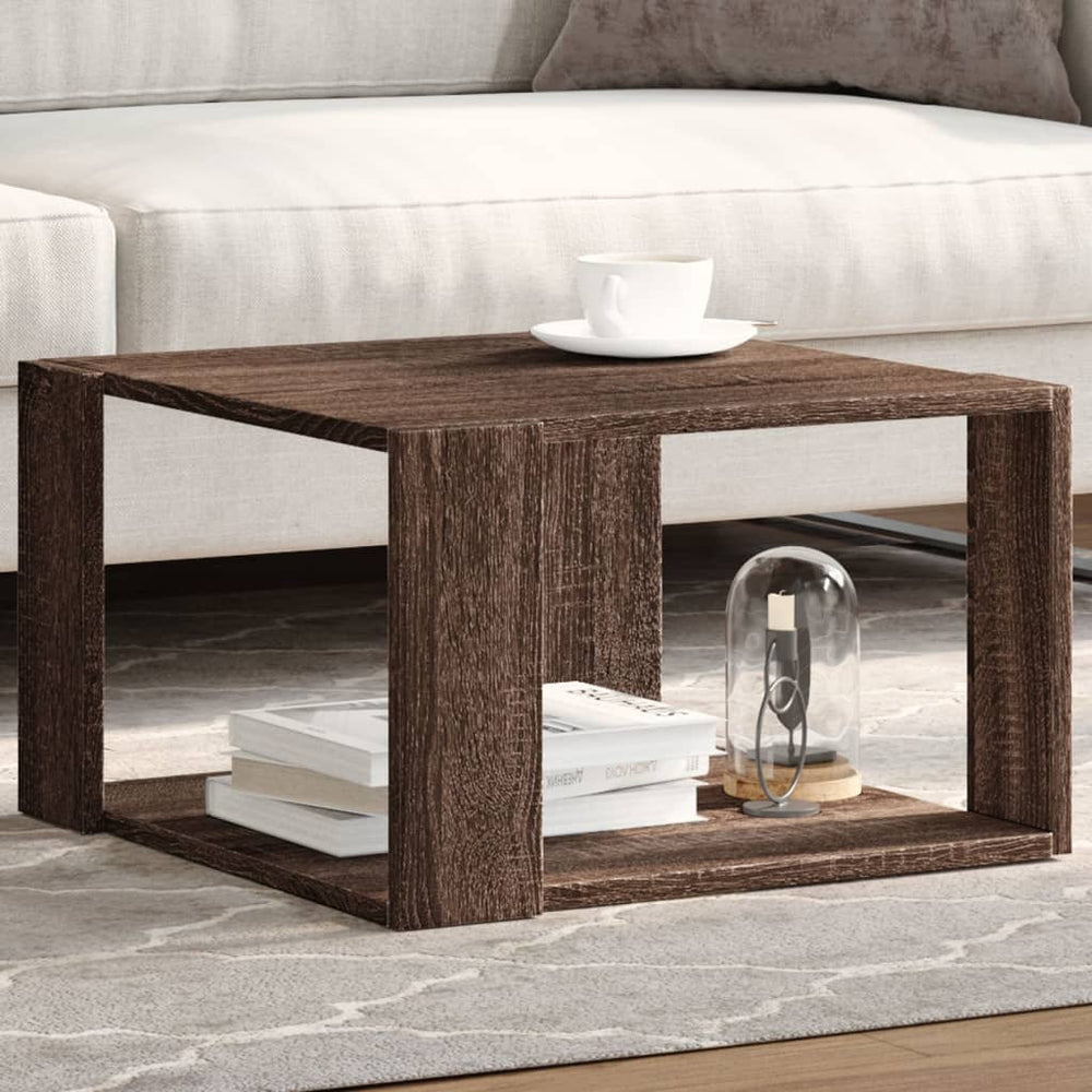 vidaXL Coffee Table Brown Oak-Look 51.5x51.5x30 cm Engineered Wood