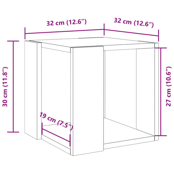 Schwarzer Couchtisch 32x32x30 cm