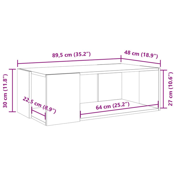 Couchtisch Räuchereiche 89,5 cm
