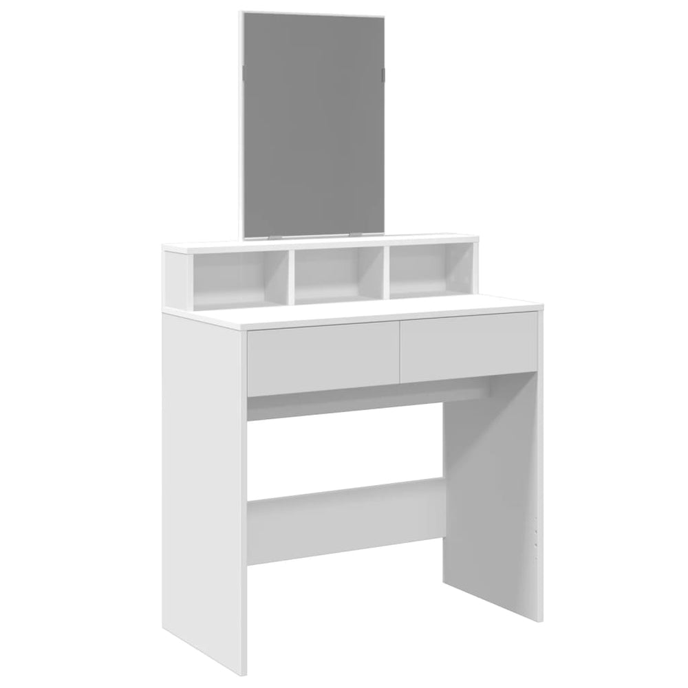 Schminktisch mit Spiegel, Weiß, 80 cm