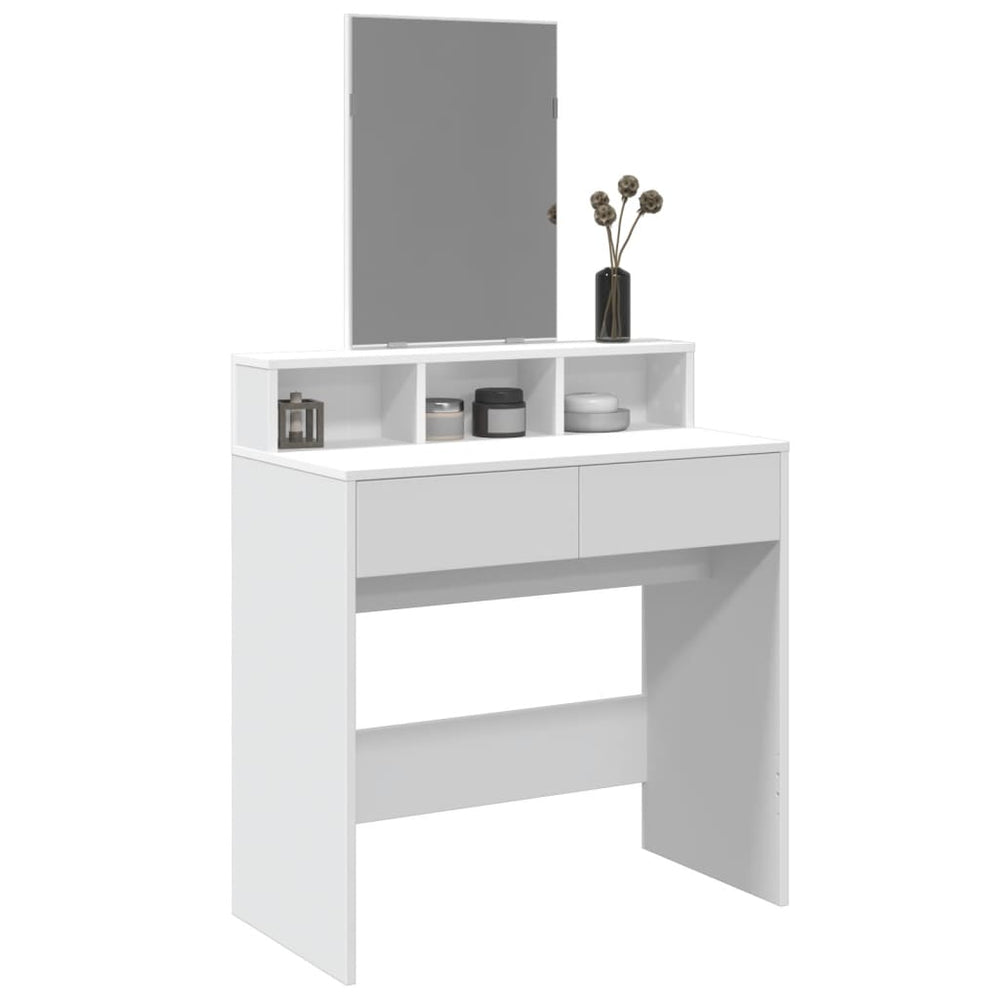 Schminktisch mit Spiegel, Weiß, 80 cm