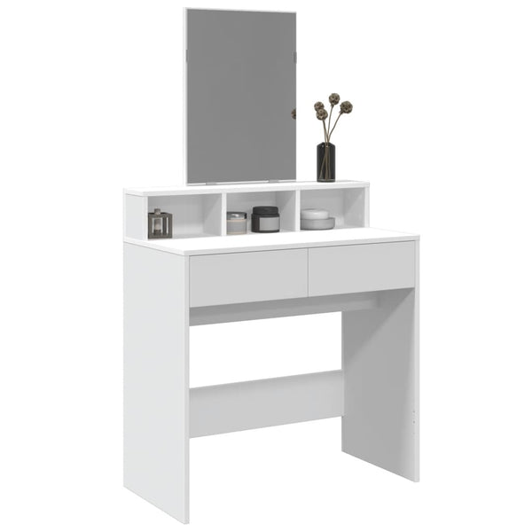 Schminktisch mit Spiegel, Weiß, 80 cm