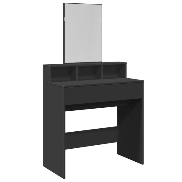 Schminktisch Schwarz mit Spiegel 80 cm