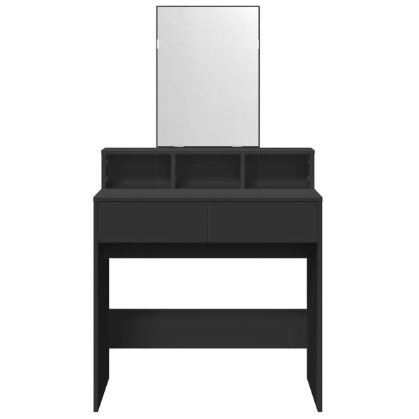 Schminktisch Schwarz mit Spiegel 80 cm