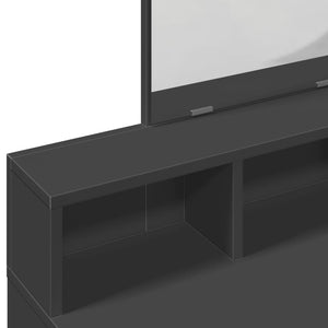 Schminktisch Schwarz mit Spiegel 80 cm