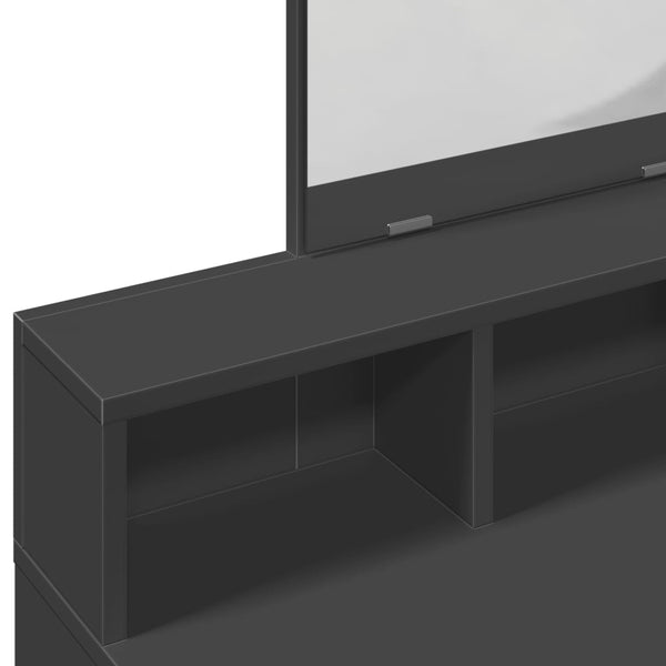 Schminktisch Schwarz mit Spiegel 80 cm