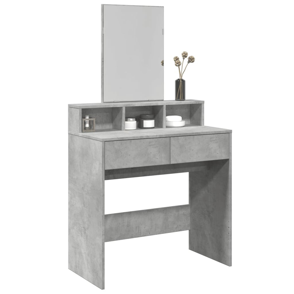 Schminktisch mit Spiegel Betongrau 80 cm