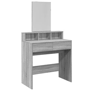 Schminktisch Grau Sonoma mit Spiegel 80 cm