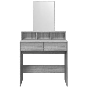 Schminktisch Grau Sonoma mit Spiegel 80 cm