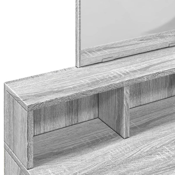 Schminktisch Grau Sonoma mit Spiegel 80 cm