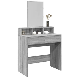 Schminktisch Grau Sonoma mit Spiegel 80 cm