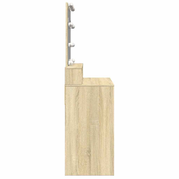 Schminktisch mit LED Sonoma-Eiche 80 cm