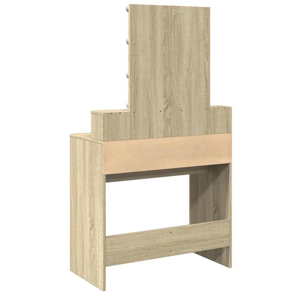 Schminktisch mit LED Sonoma-Eiche 80 cm