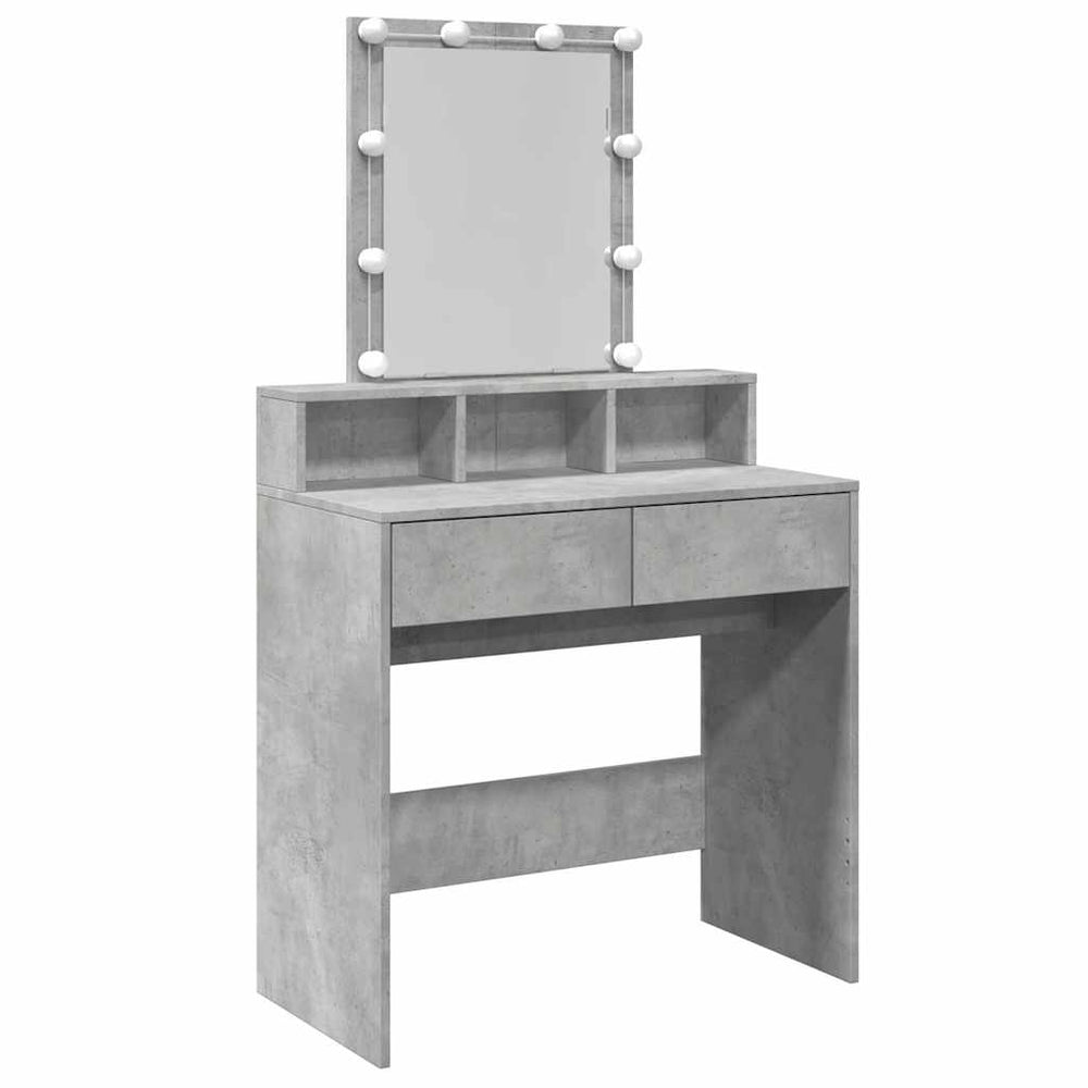 Schminktisch mit LED Betongrau 80cm
