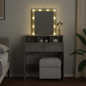 Schminktisch mit LED Betongrau 80cm