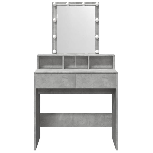 Schminktisch mit LED Betongrau 80cm