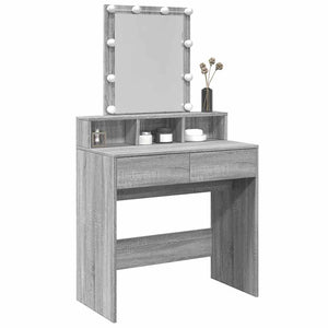 Schminktisch mit LED Grau Sonoma 80 cm