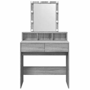 Schminktisch mit LED Grau Sonoma 80 cm