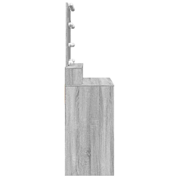 Schminktisch mit LED Grau Sonoma 80 cm