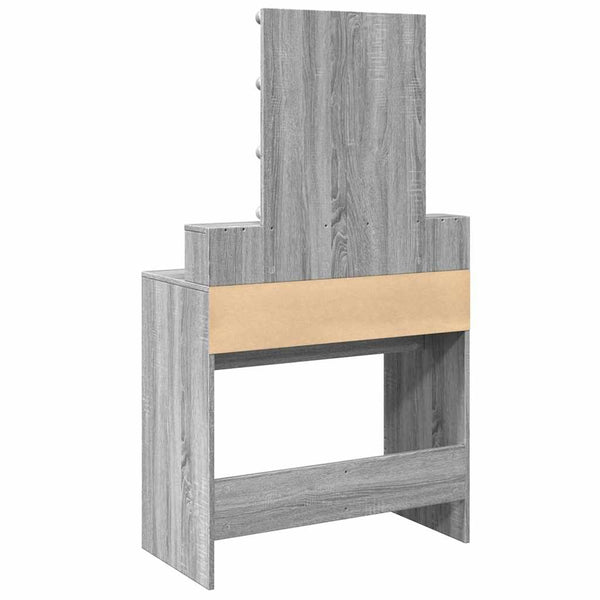 Schminktisch mit LED Grau Sonoma 80 cm