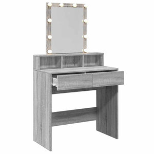 Schminktisch mit LED Grau Sonoma 80 cm