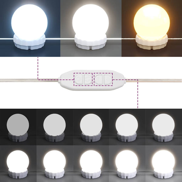 Schminktisch mit LED Grau Sonoma 80 cm