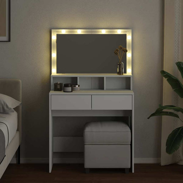 Schminktisch mit LED Beleuchtung, Weiß