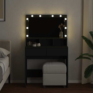 Schminktisch mit LED Schwarz 80cm