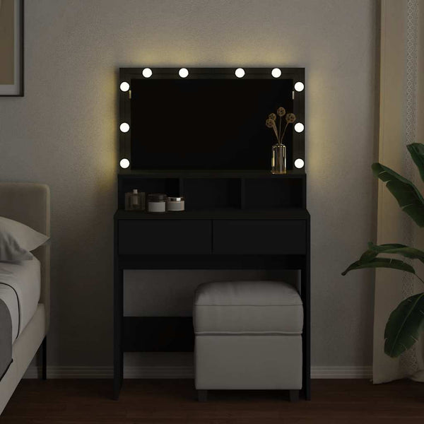 Schminktisch mit LED Schwarz 80cm