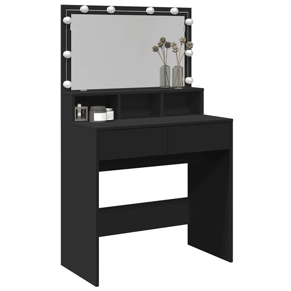 Schminktisch mit LED Schwarz 80cm
