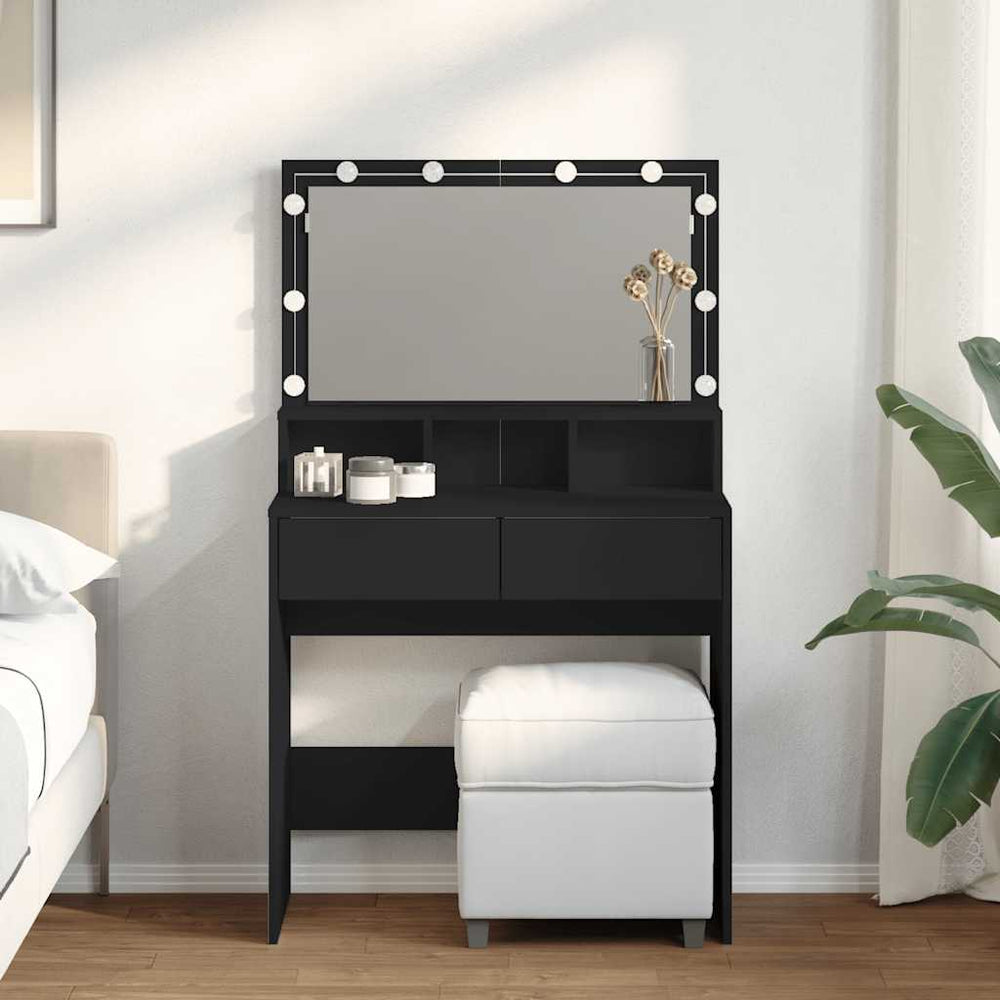 Schminktisch mit LED Schwarz 80cm