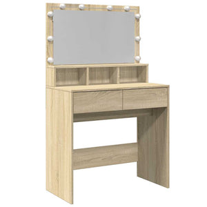 Schminktisch mit LED Sonoma-Eiche 80cm
