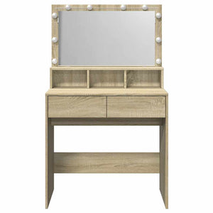 Schminktisch mit LED Sonoma-Eiche 80cm