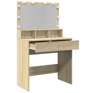 Schminktisch mit LED Sonoma-Eiche 80cm