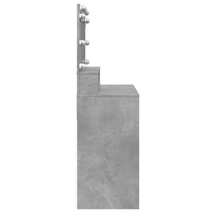 vidaXL Coiffeuse avec éclairage LED Gris béton 80x41x134,5 cm